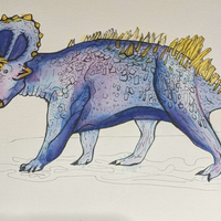 Triceratops Watercolor